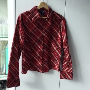 Ann Taylor plaid blouse